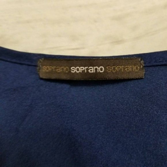 Soprano Womens Sleeveless Racerback Top Blue Scoop Neck Sheer Size L - Picture 5 of 6